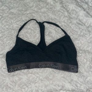 size medium, v cut calvin klein bralette, gray